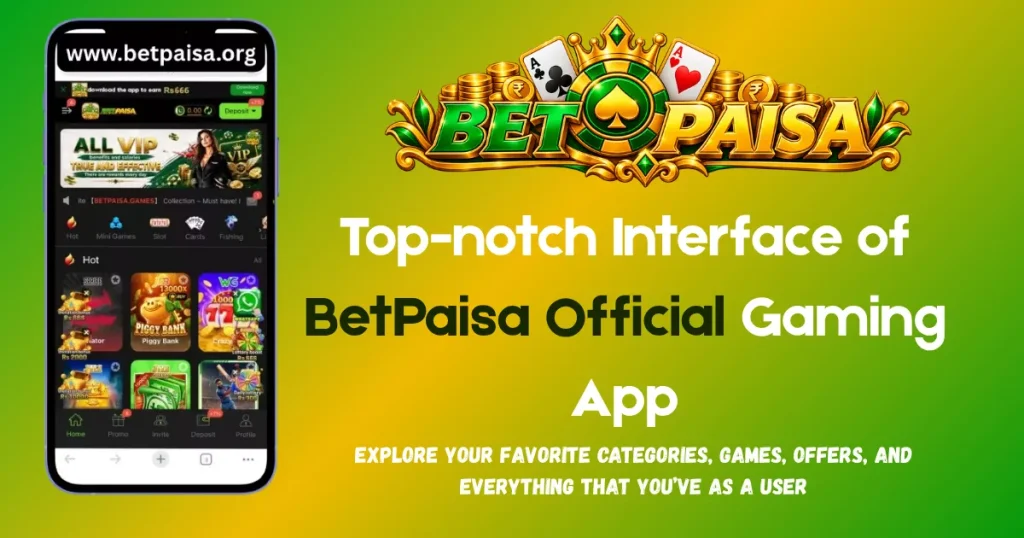 the real homepage interface of betpaisa game new release in pakistan